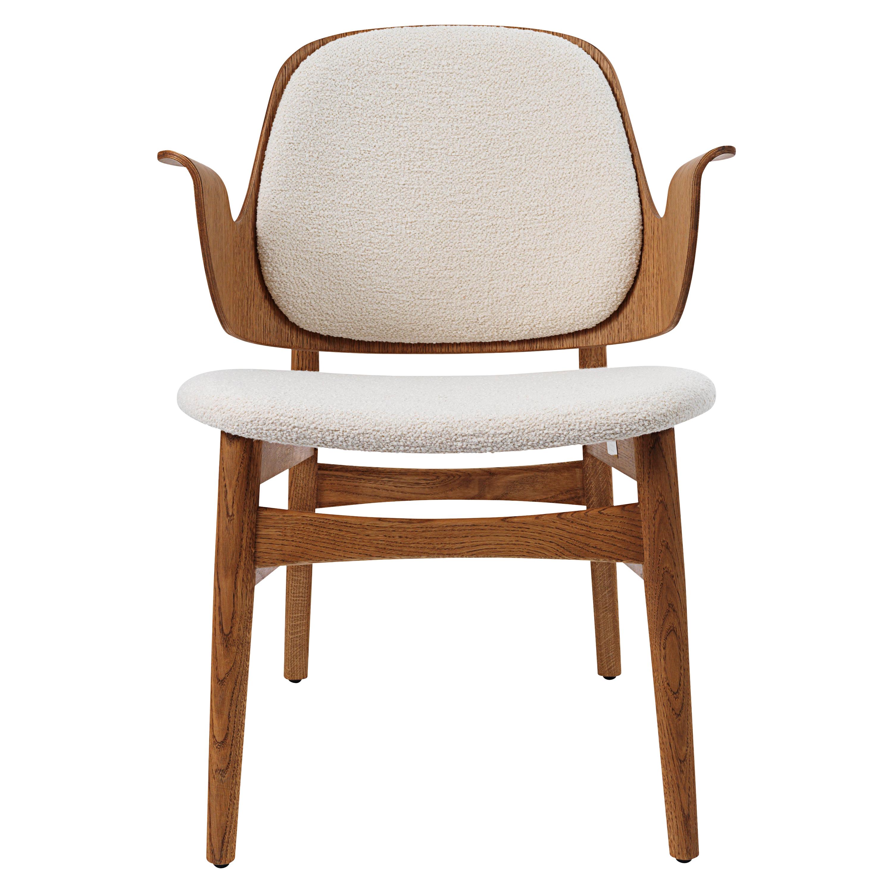 Warm Nordic Gesture Monochrome Fully Upholstered Lounge Chair in Teak Oak