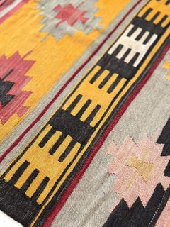Warm Sun-Kissed Tribal Turkish Kilim • Handmade Flatweave Runner Rug (4×10)