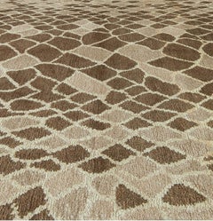 Warm Tan Abstract Animal Print Rug "Sandscale" by Doris Leslie Blau