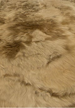 Warm Tan Textural Rabbit Fur Rug "Golden Drift" by Doris Leslie Blau