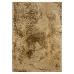 Warm Tan Textural Rabbit Fur Rug "Golden Drift" by Doris Leslie Blau