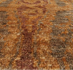 Warm Tan Tribal Geometric Diamond Design Rug "Ember Grid" by Doris Leslie Blau