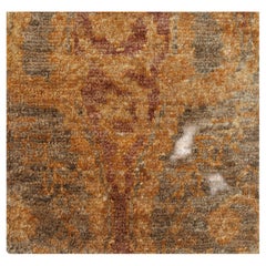 Warm Tan Tribal Geometric Diamond Design Rug "Ember Grid" by Doris Leslie Blau