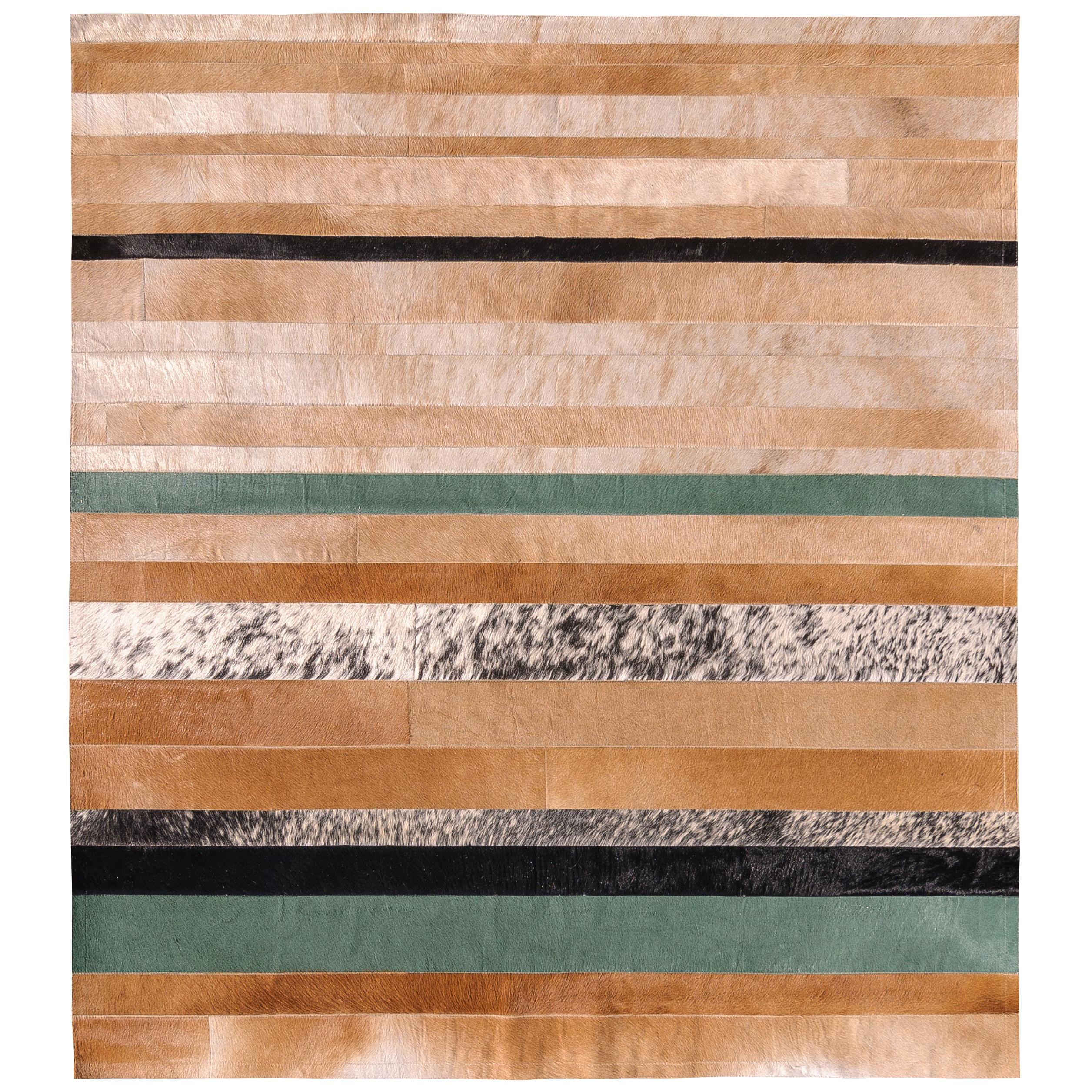 Warm, Timeless and Sophisticated Division Cowhide Area Floor Rug Small