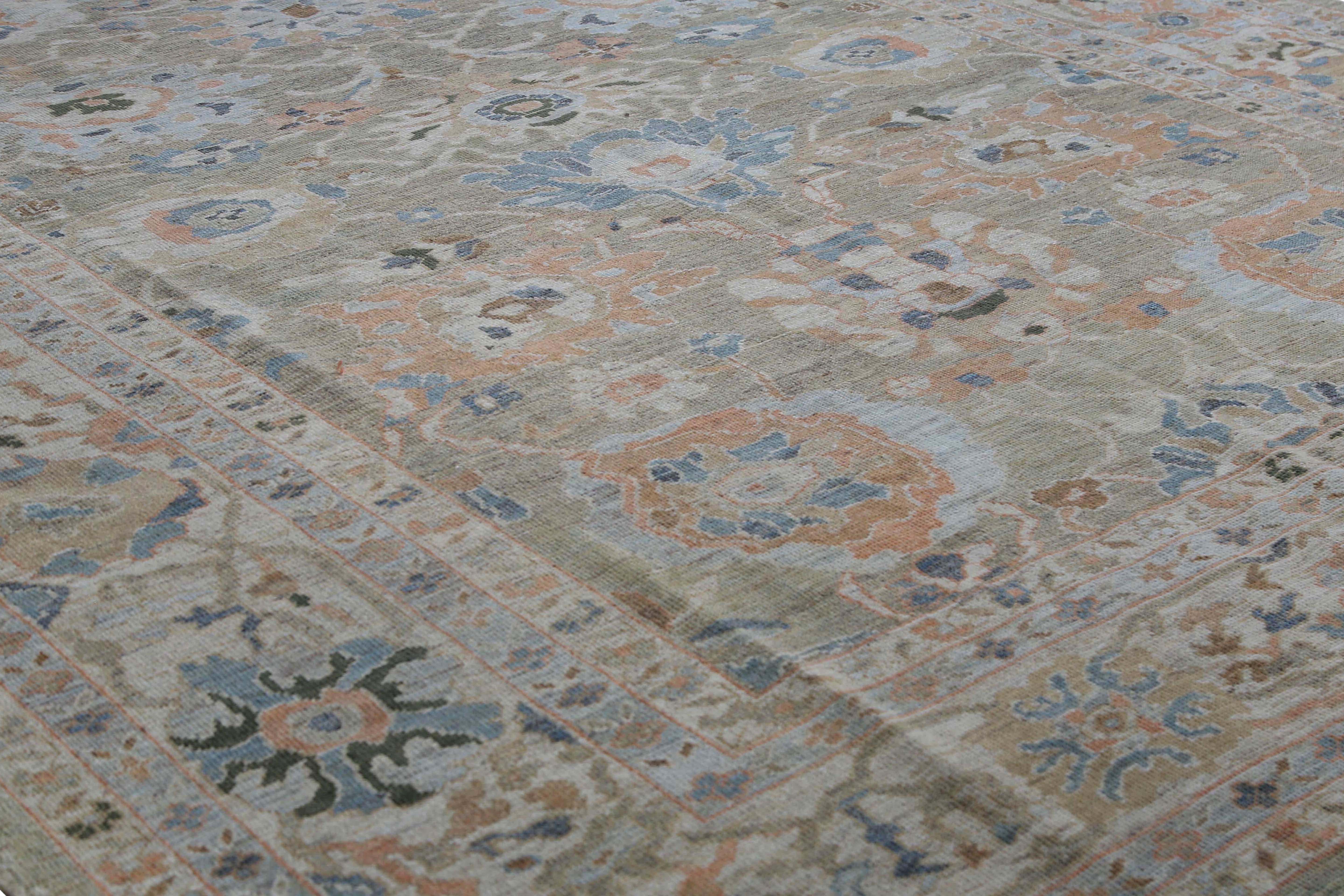 Türkischer Sultanabad-Teppich in warmem Design mit traditionellem Design im Angebot 2