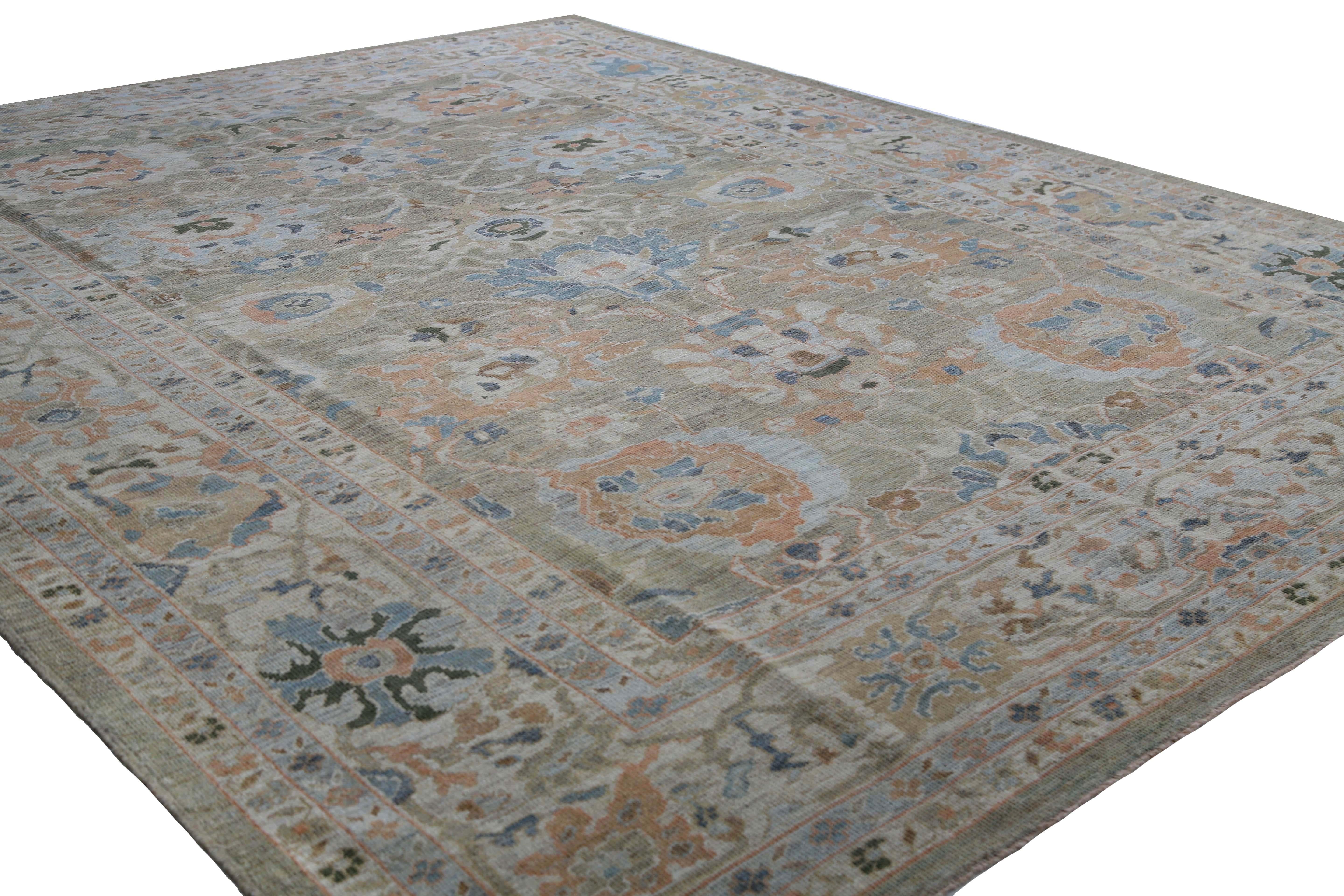 Türkischer Sultanabad-Teppich in warmem Design mit traditionellem Design im Angebot 3