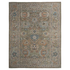 Warm Turkish Sultanabad Rug with Traditional Design
