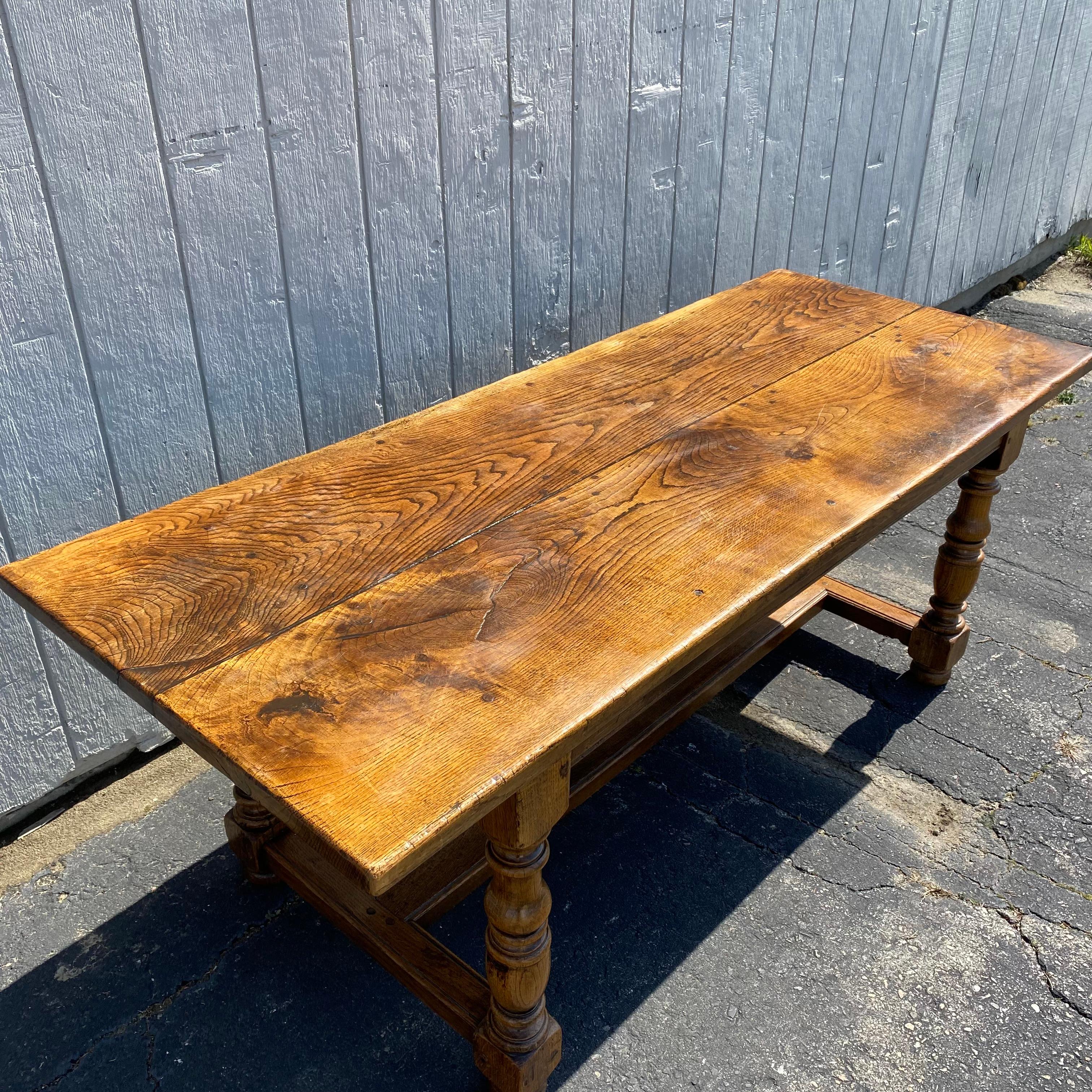 Warm & Welcoming 19th Century French Provincial Farm Table or Refectory Table In Good Condition In Hopewell, NJ