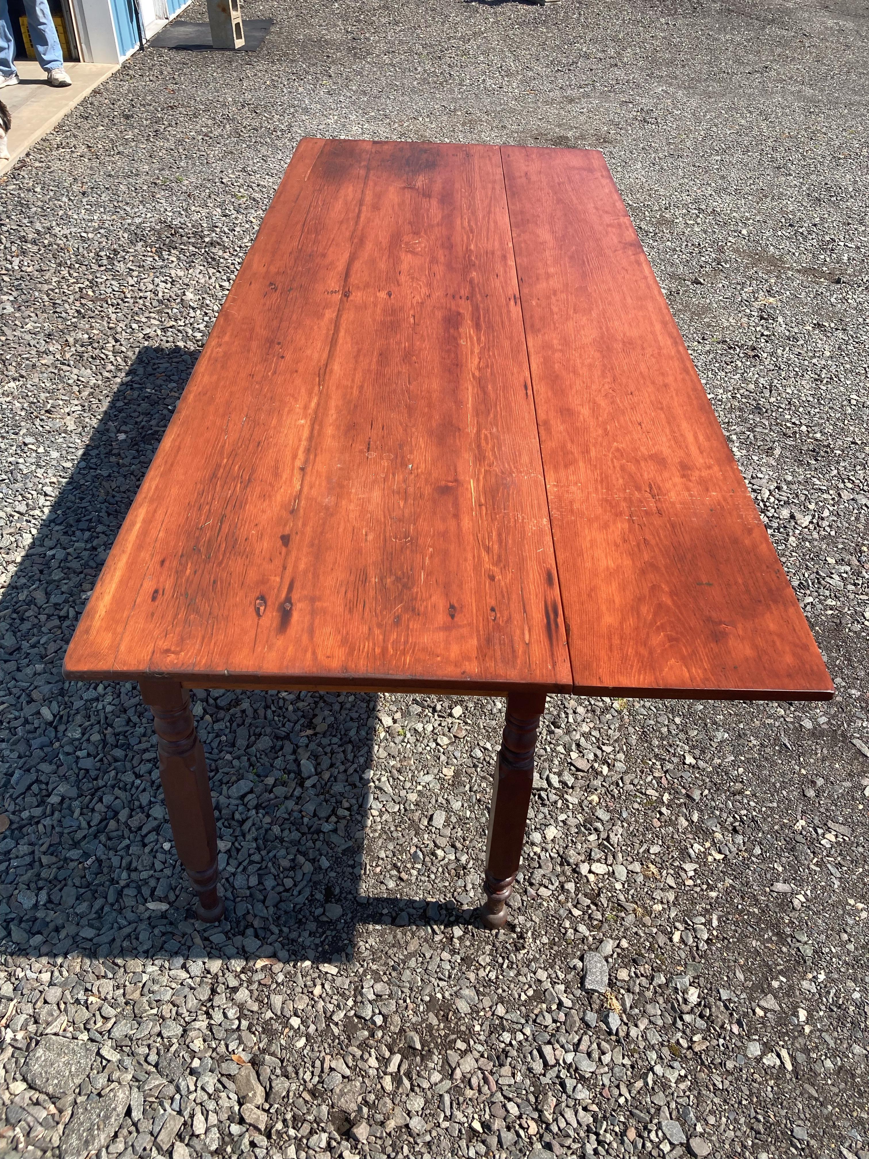 Warm & Welcoming Large 19th Century Pine Harvest Table For Sale 3