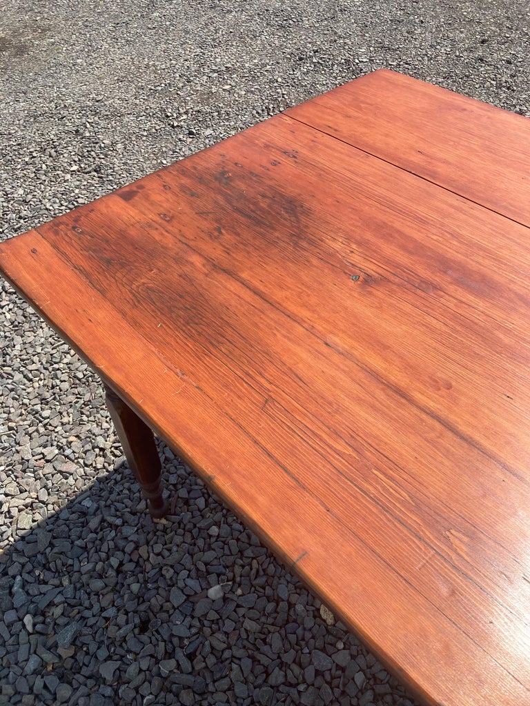 Warm and Large 19th Century Pine Harvest Table For Sale at