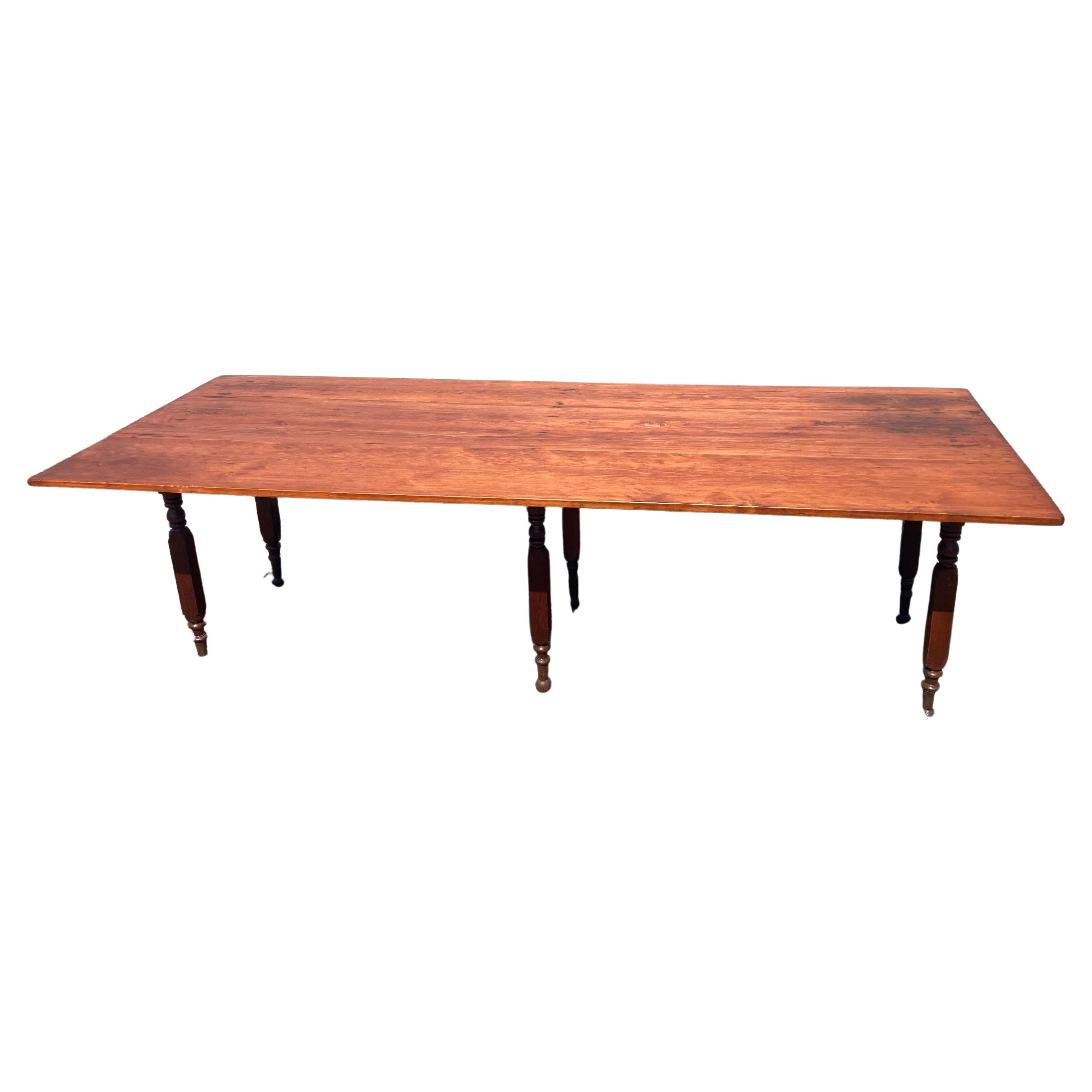 Warm & Welcoming Large 19th Century Pine Harvest Table For Sale