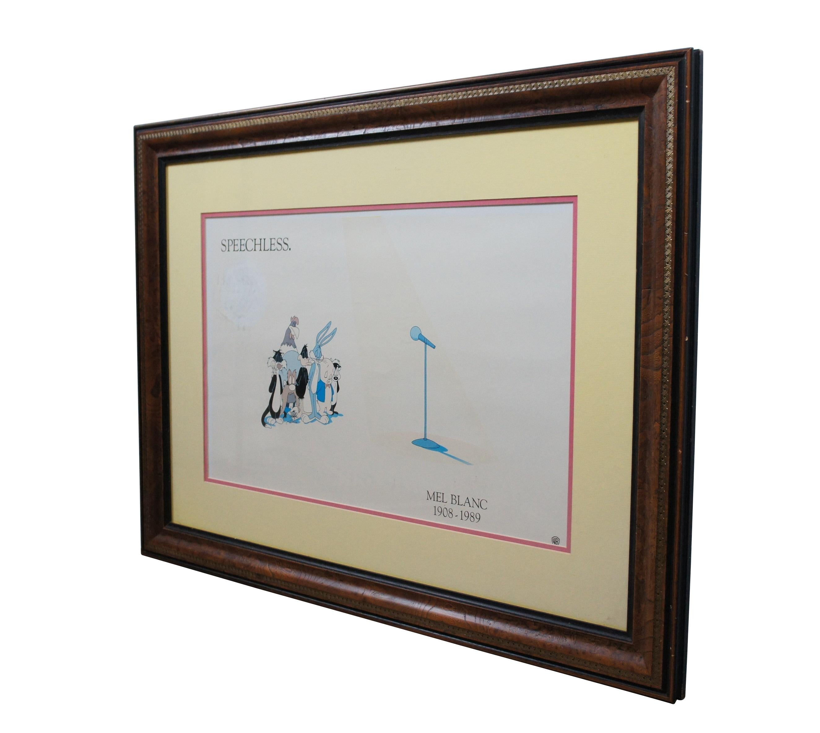 Warner Bros 1989 Mel Blanc Looney Toons Speechless Tribute Print 36