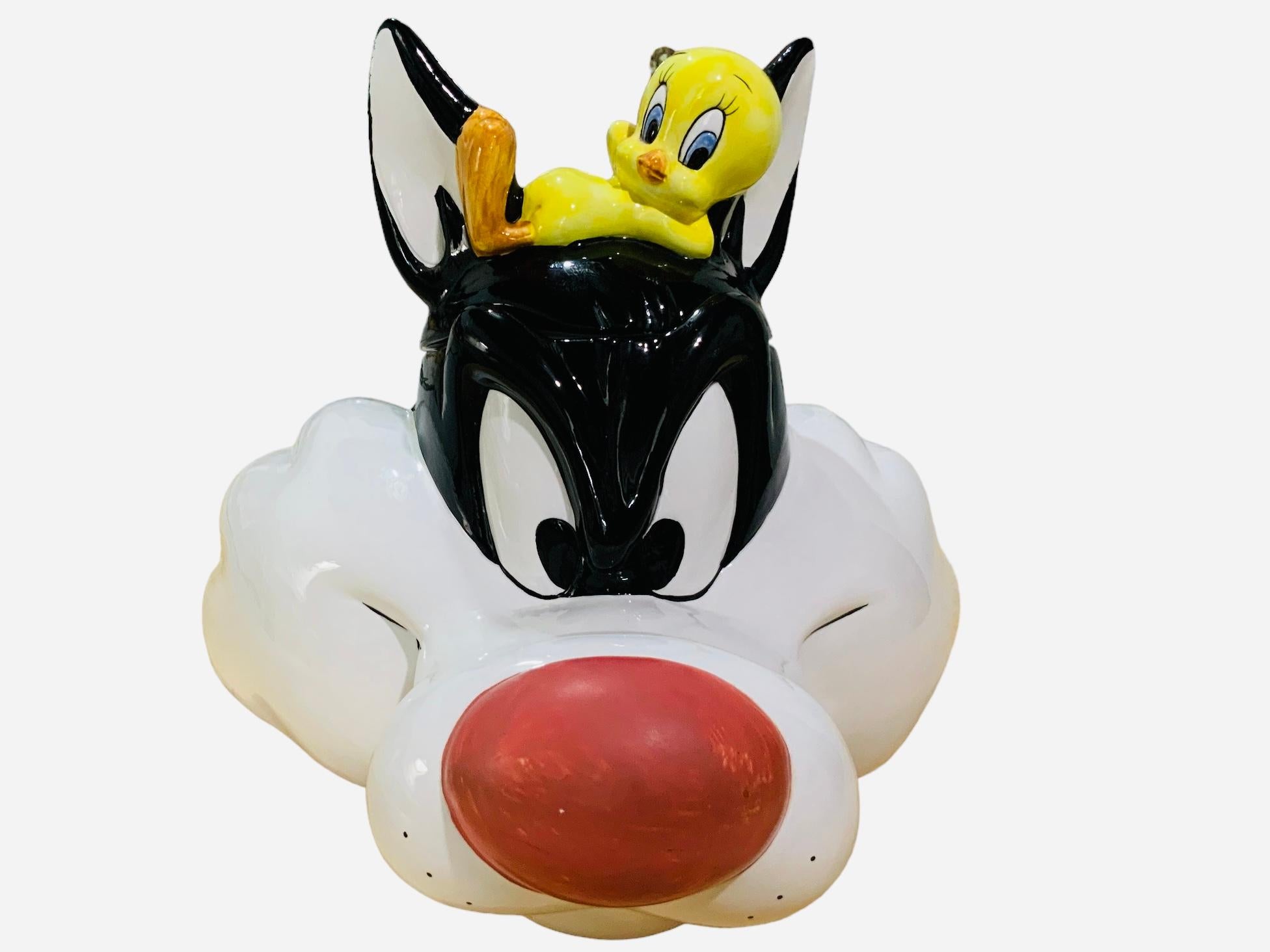Taiwanese Warner Bros, Looney Tunes Sylvester And Tweety Bird Cookie Jar For Sale