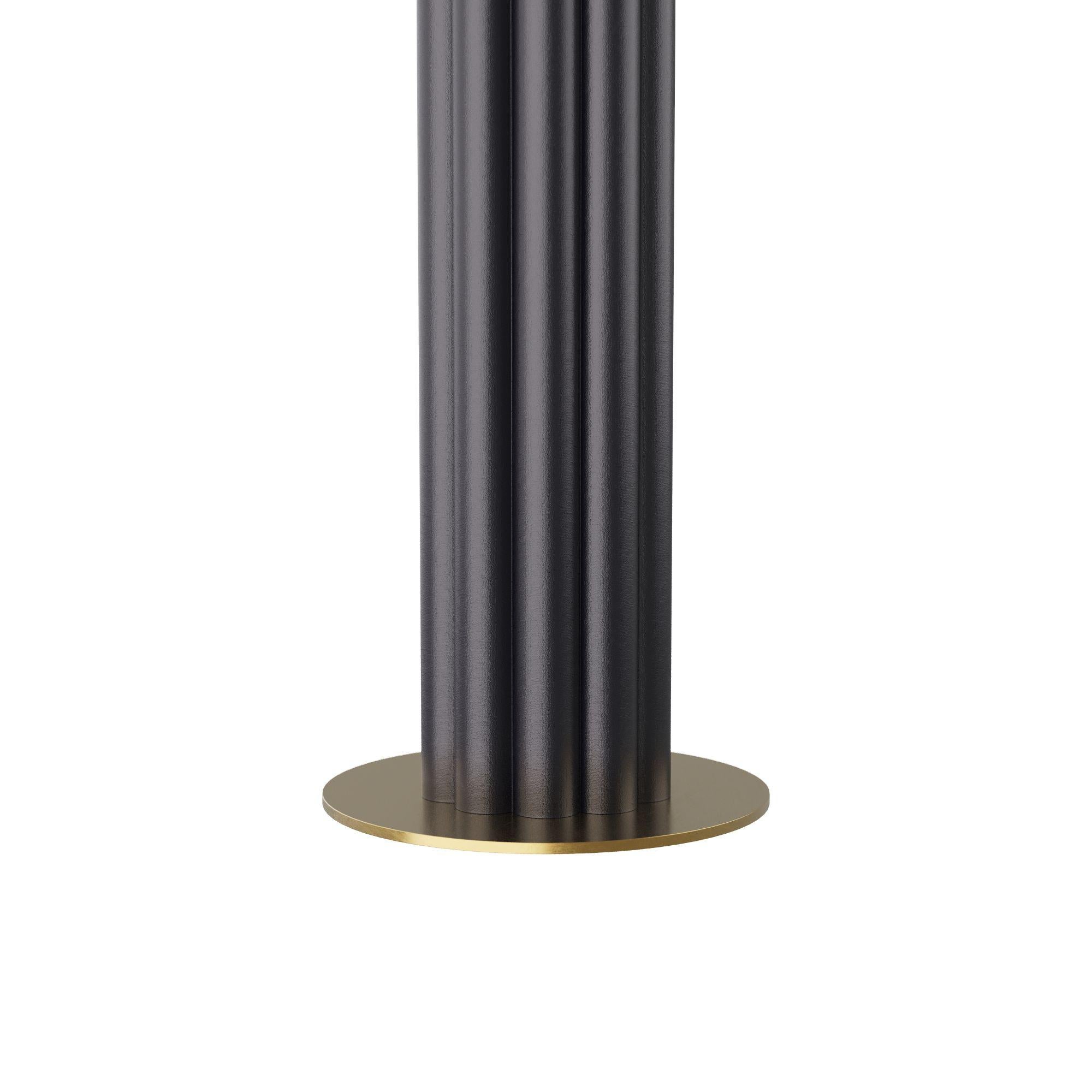 Chinese Warner Floor Lamp PFC07-SH016 - Black, Resin, Brass For Sale