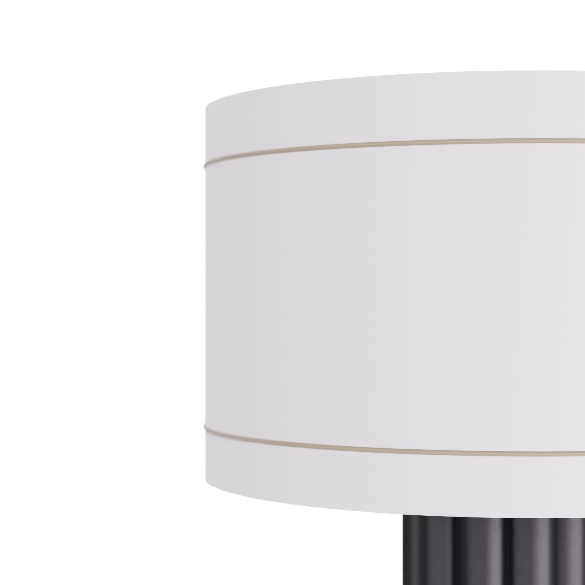 Warner Floor Lamp PFC07-SH016 - Black, Resin, Brass For Sale 1