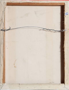 Red Black and White Stripes, Abstract Geometric Oil Painting by Warner Friedman