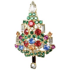 Warner Vintage Signed Christmas Tree Pin