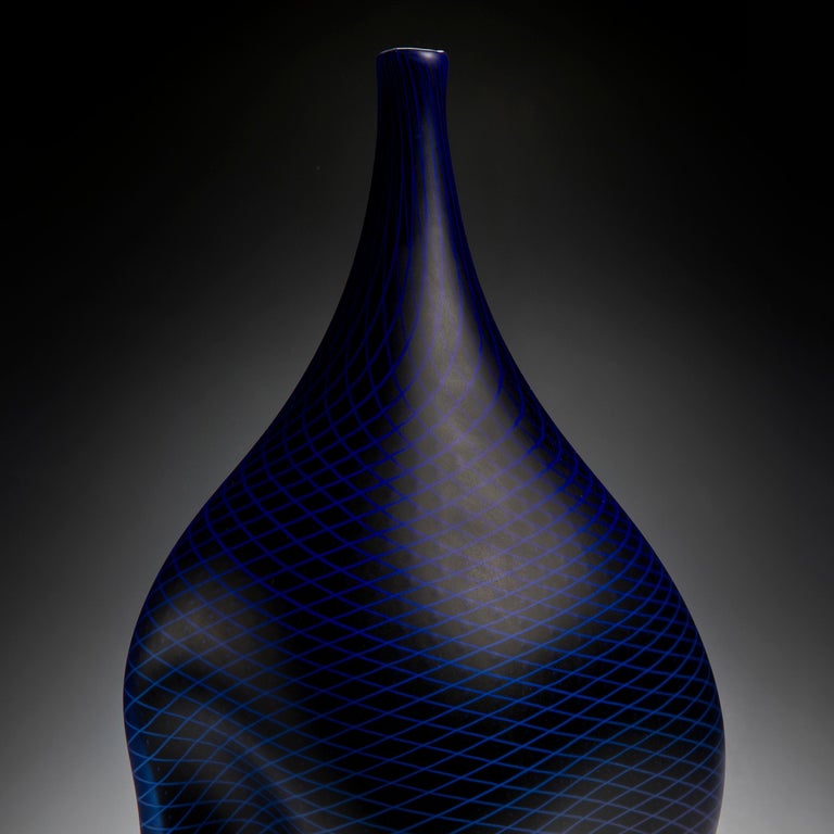 Organic Modern Warp & Fade 017, a Unique Blue, Purple & Red Glass Sculpture by Liam Reeves For Sale