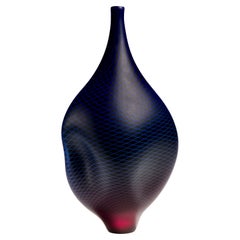 Warp & Fade 017, a Unique Blue, Purple & Red Glass Sculpture by Liam Reeves