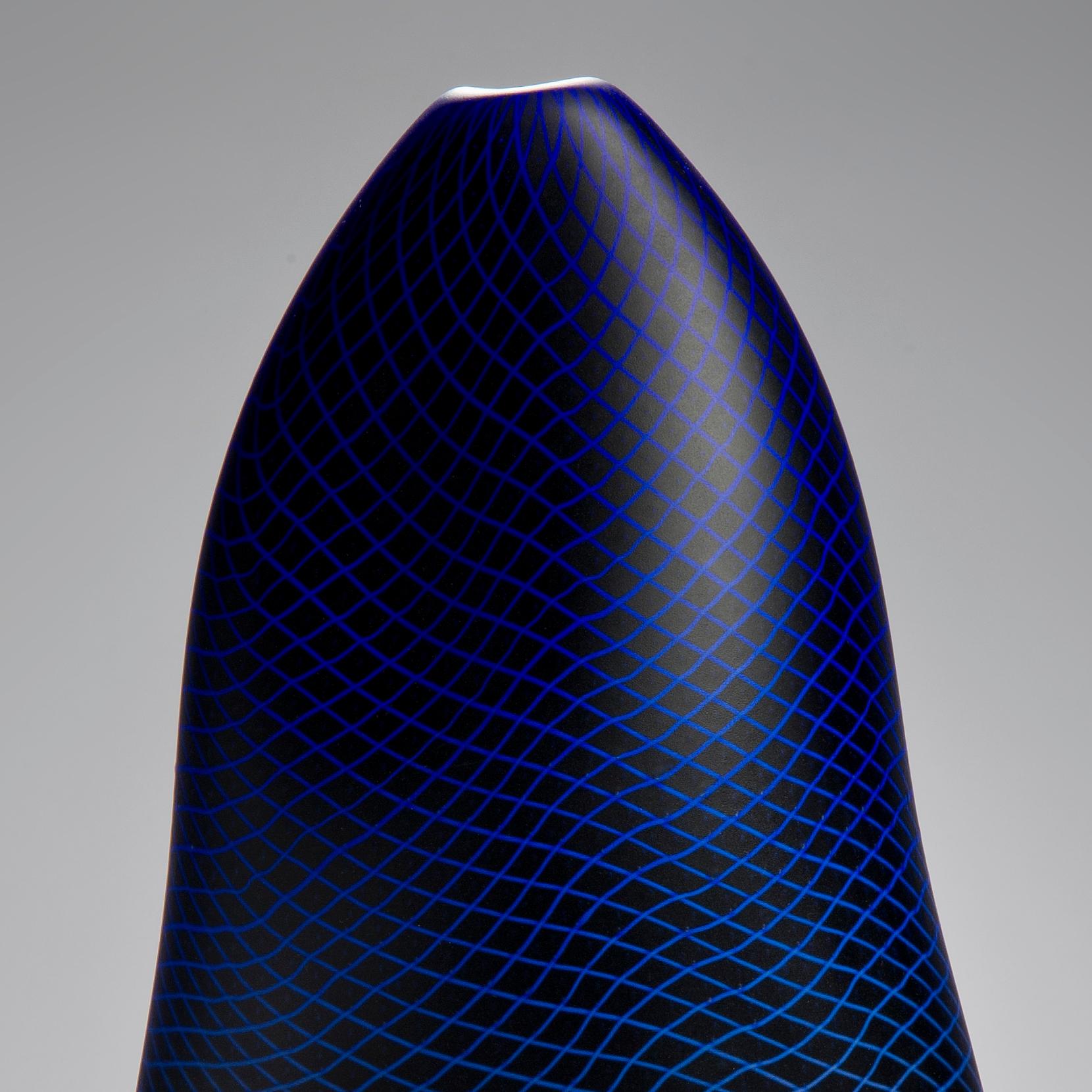 Organic Modern Warp/Fade/Distort 001, a Glass Vessel in Purple, Black and Blue by Liam Reeves