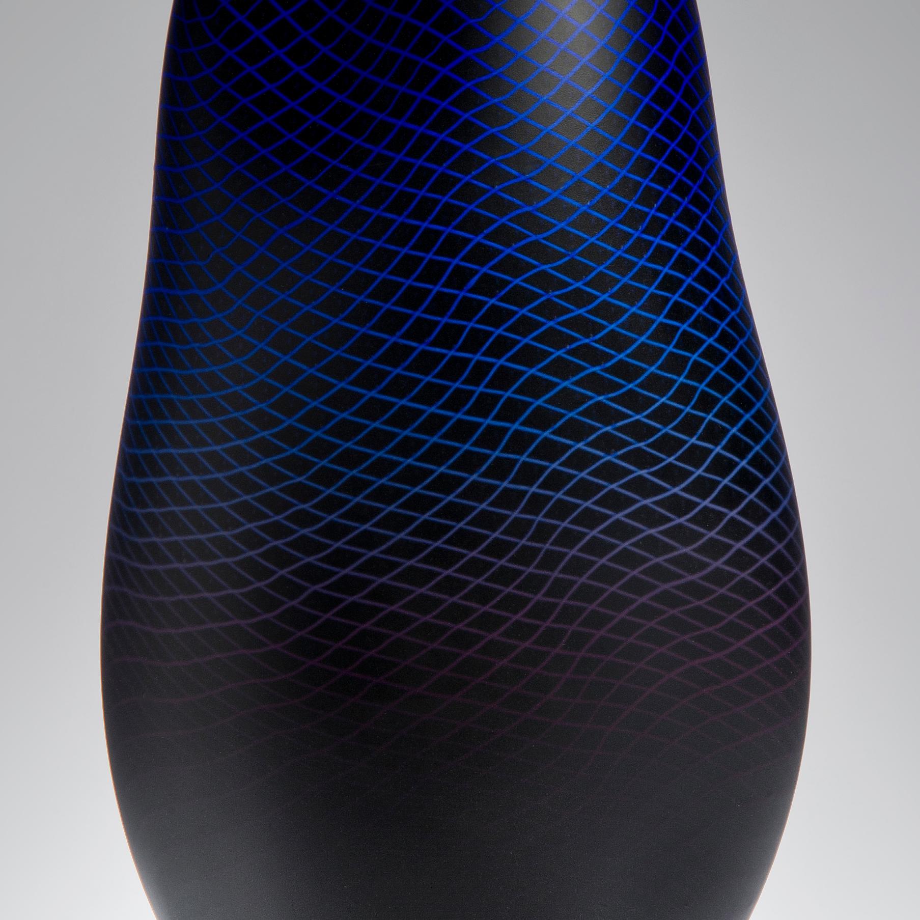 British Warp/Fade/Distort 001, a Glass Vessel in Purple, Black and Blue by Liam Reeves