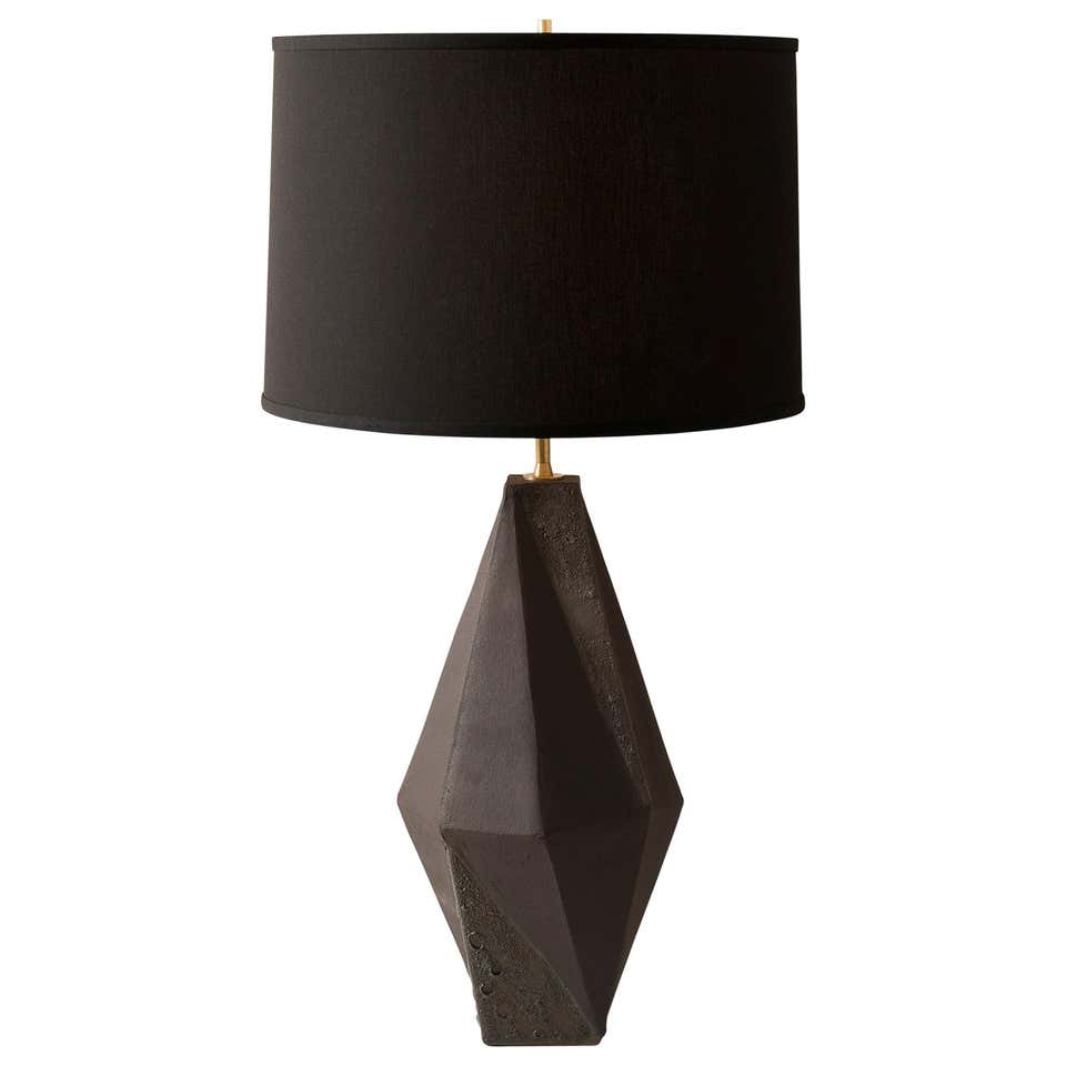 Warp - Matte and Textured Black Glazed Tall Geometric Ceramic Table ...