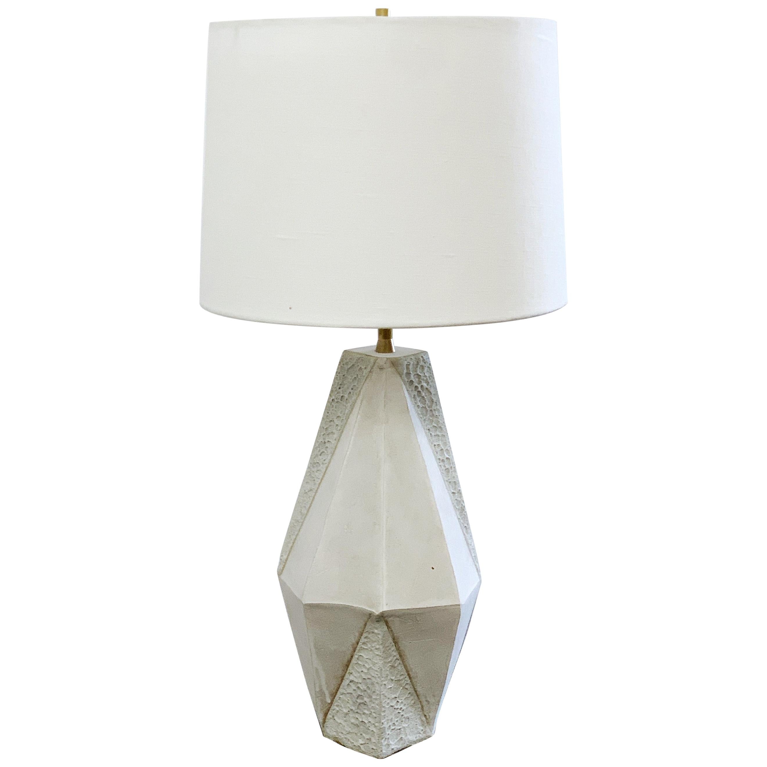 'Meteor' Textured White Ceramic Table Lamp For Sale at 1stDibs