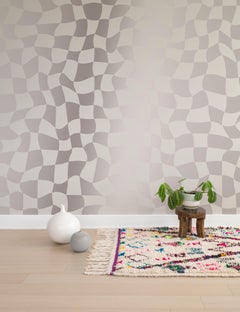 Warped Check Metallic Type II Wallpaper in Pearl (SAMPLE)
