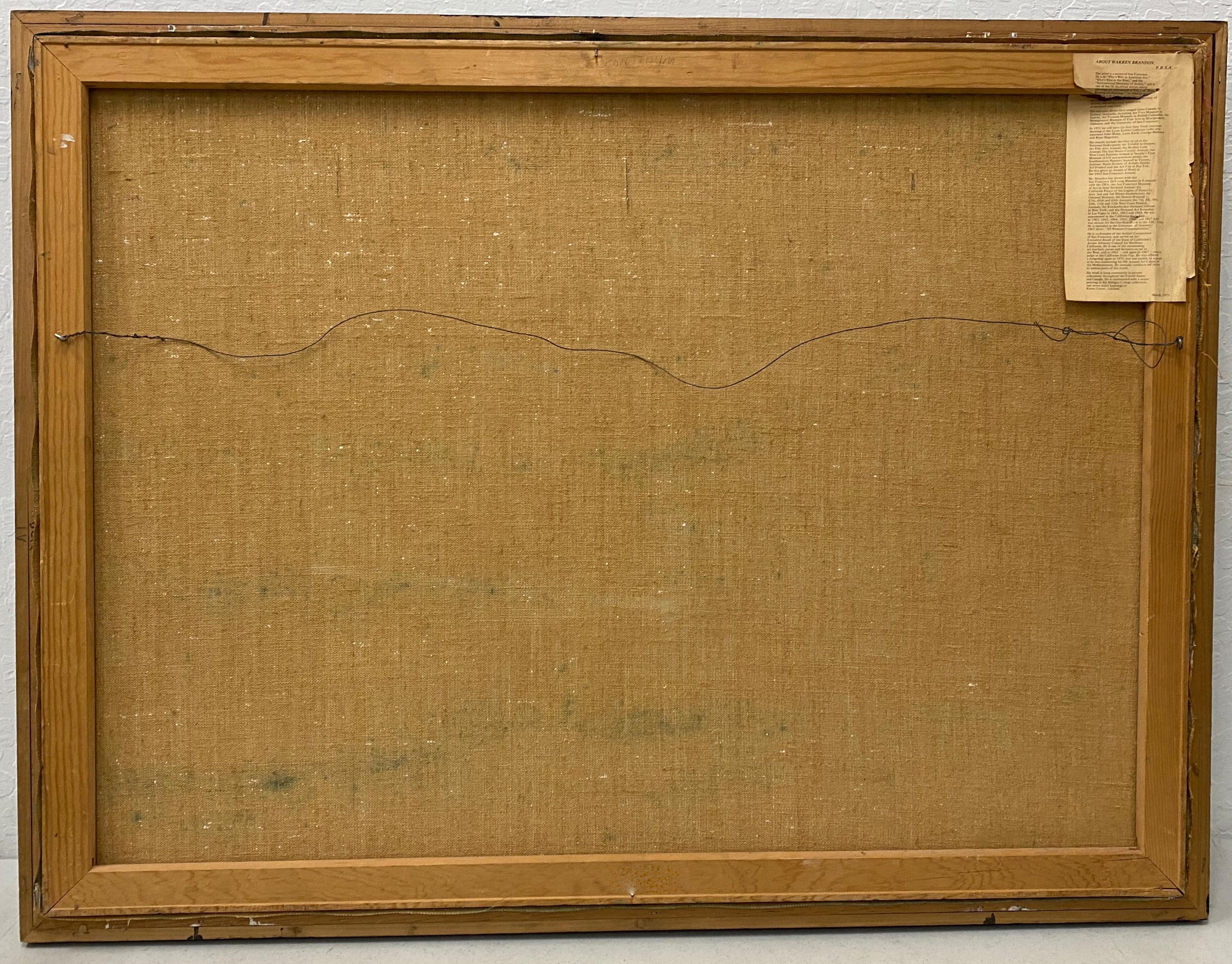 Warren Brandon Mid Century Modern Abstract Landscape C.1970 6