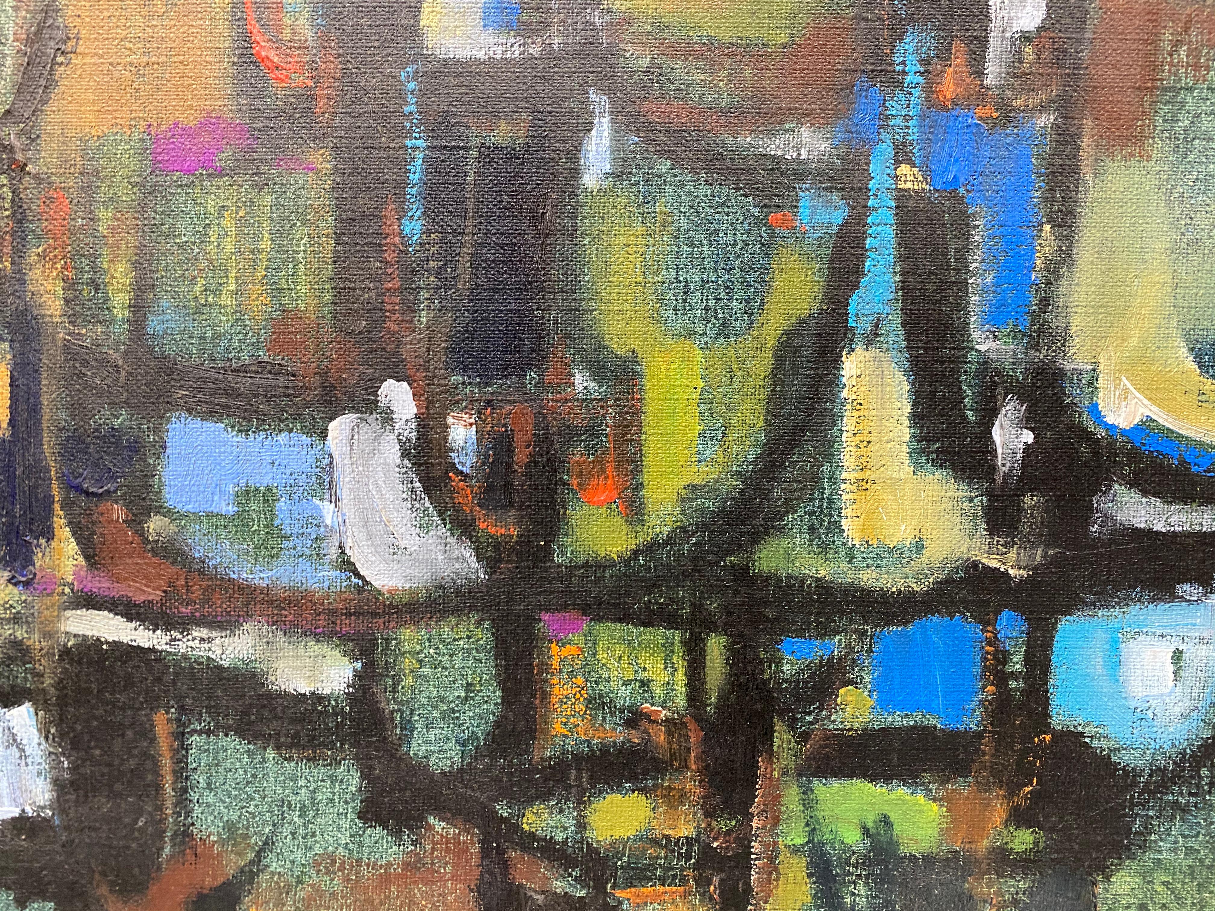 Warren Brandon Mid Century Modern Abstract Landscape C.1970 3