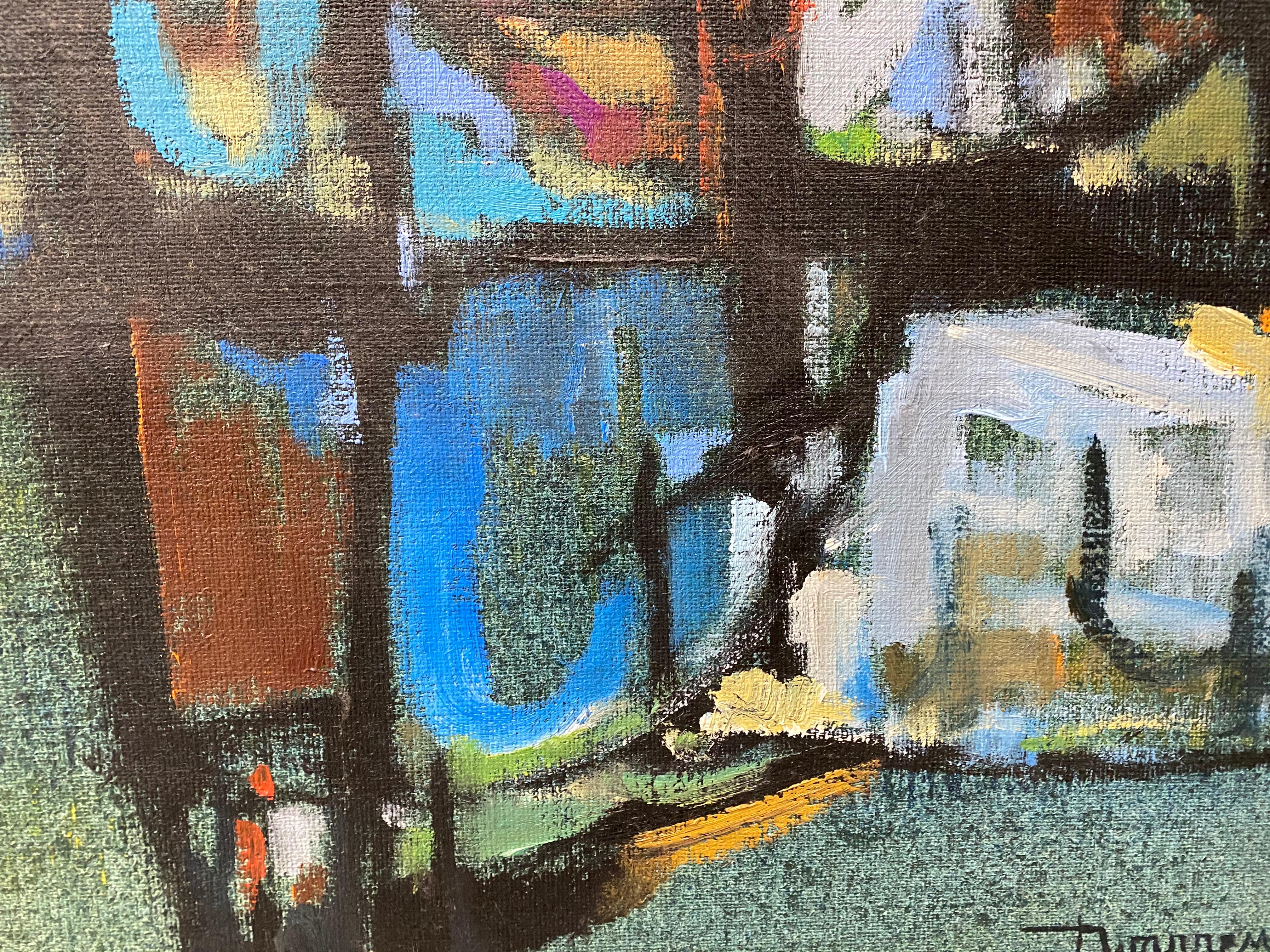 Warren Brandon Mid Century Modern Abstract Landscape C.1970 5