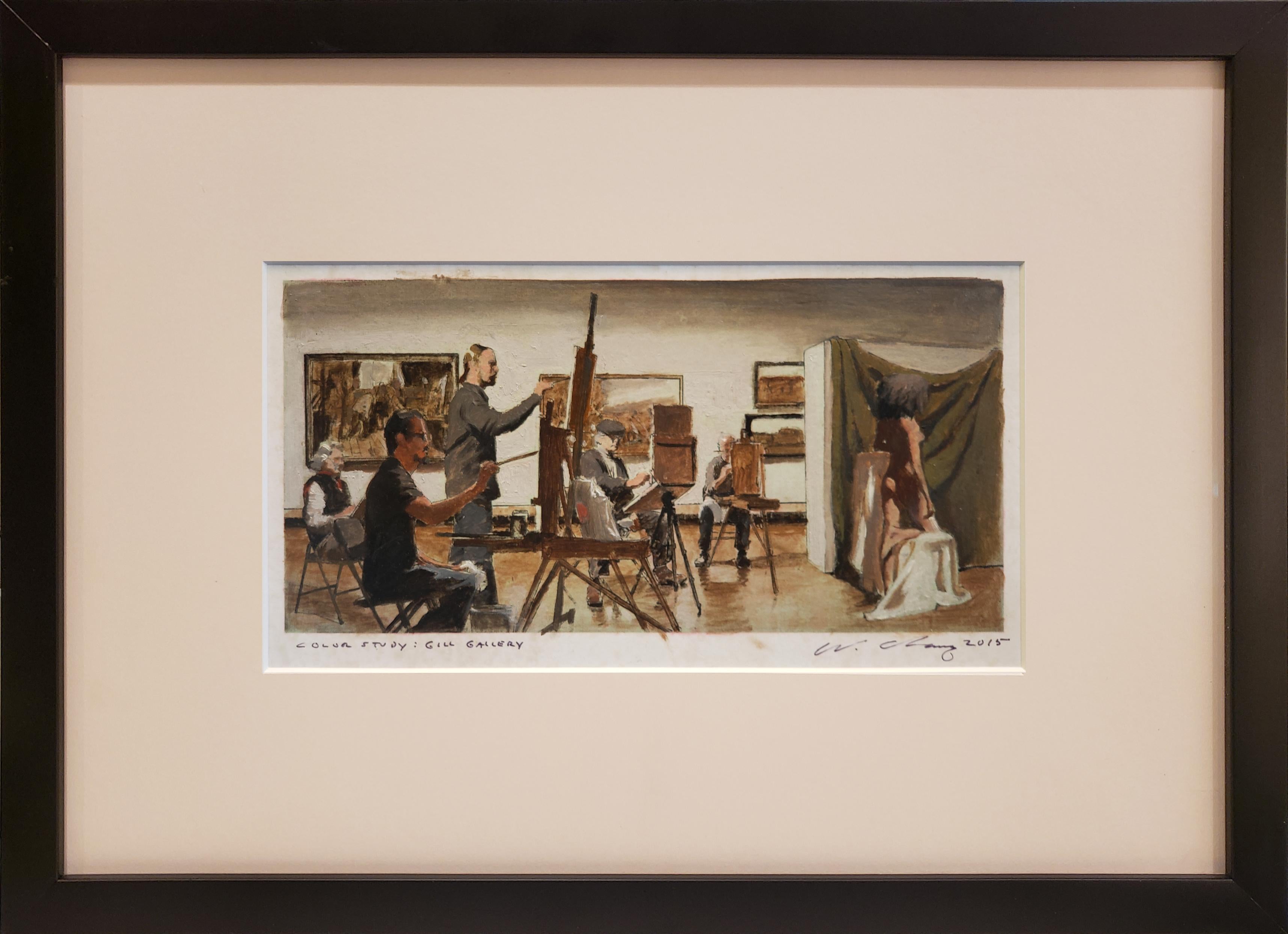 Warren Chang Figurative Painting - Gill Gallery Study