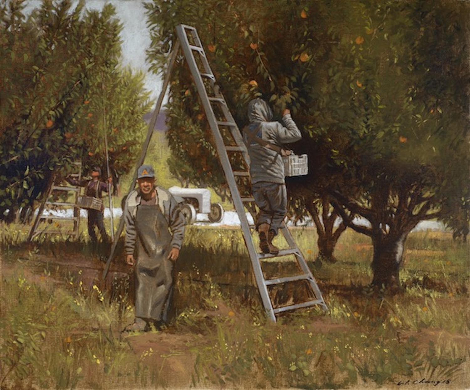 Orchard in July - Painting by Warren Chang