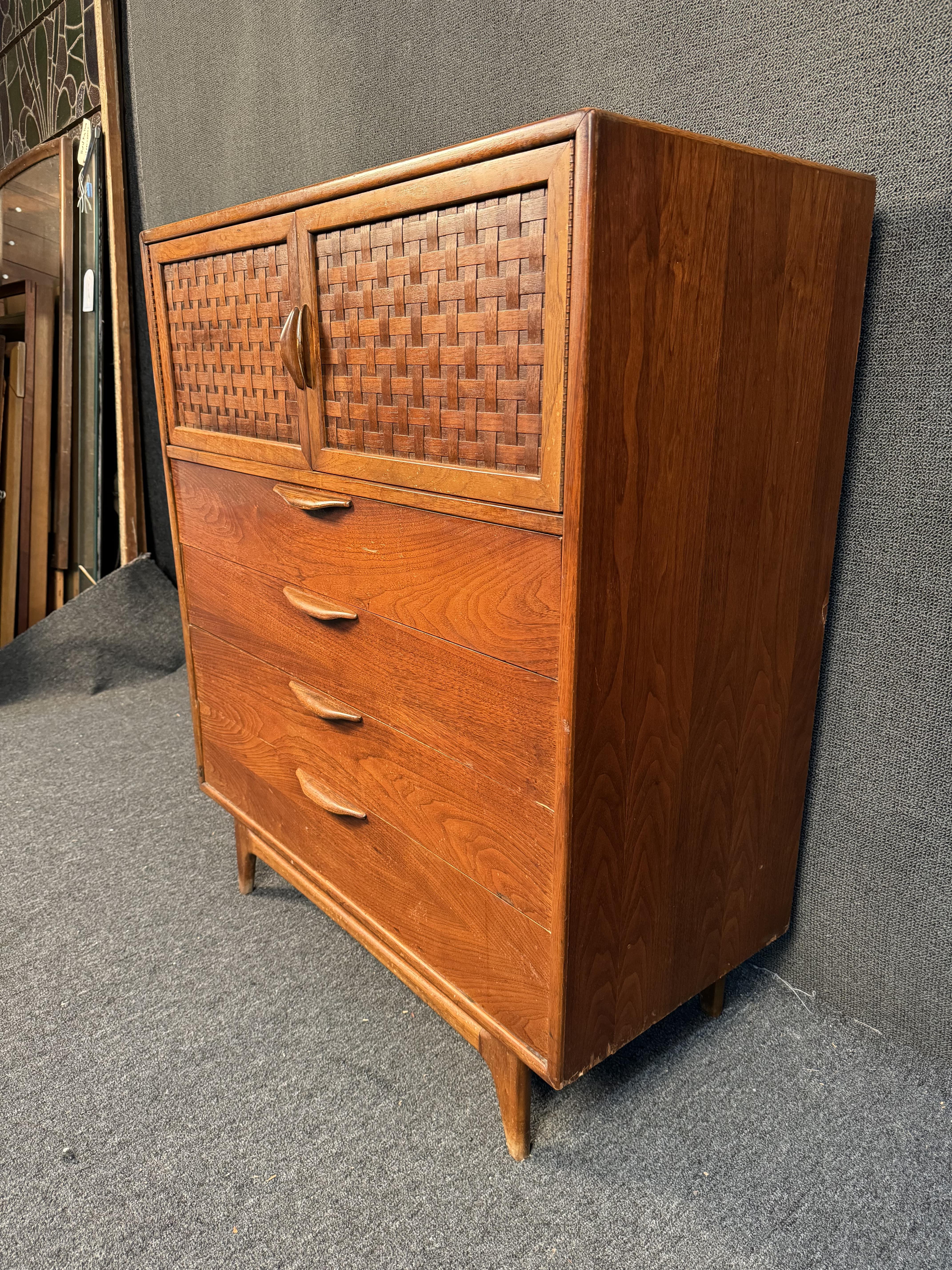 Mid-Century Modern walnut gentleman's chest designed by Warren Church for the 