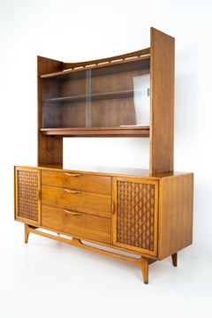 Warren Church/Lane Perception MCM Walnut Sideboard Credenza Buffet/Hutch