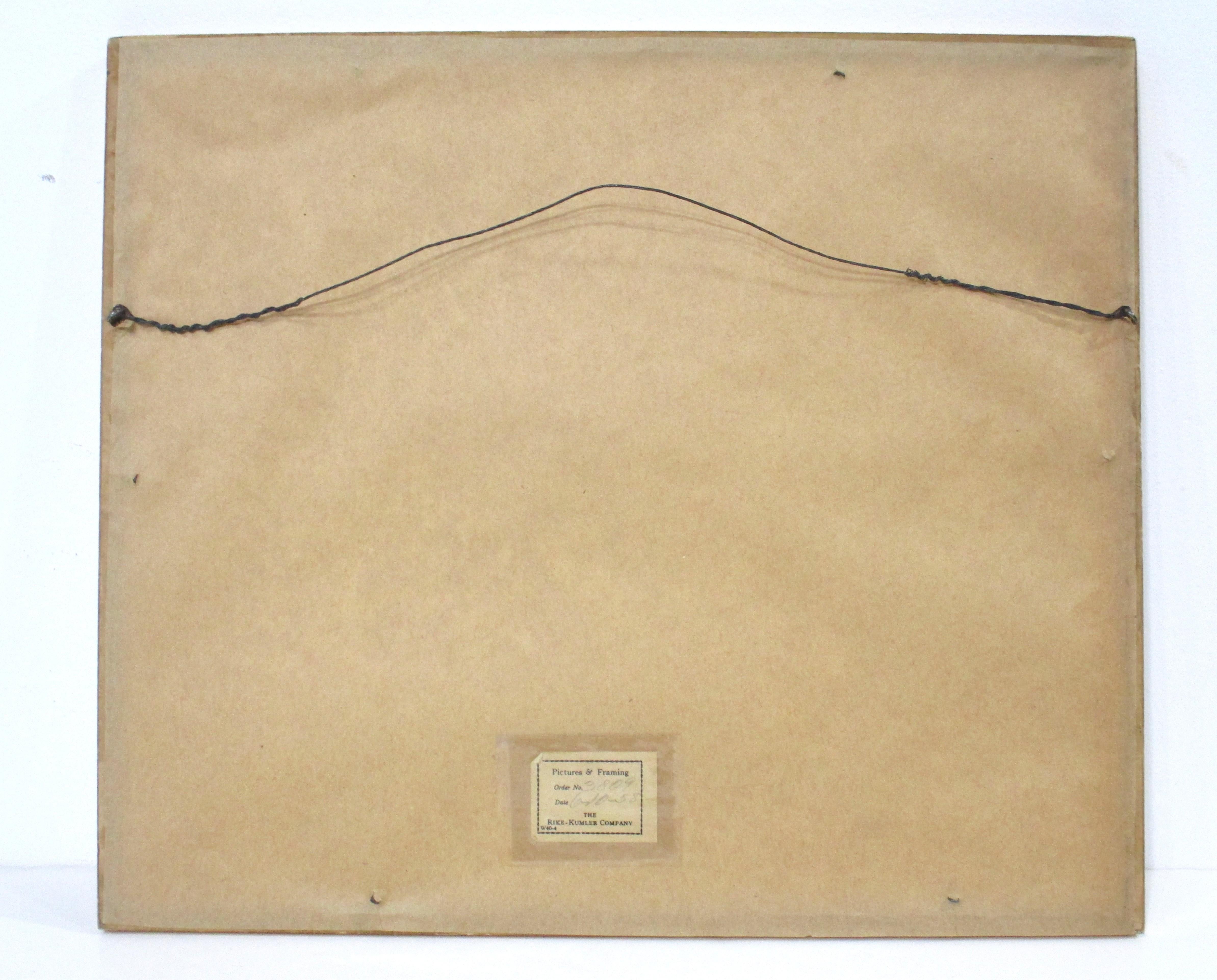 Warren Davis Arts & Crafts Styled Liegesessel, Akt, signierte Radierung (Papier) im Angebot