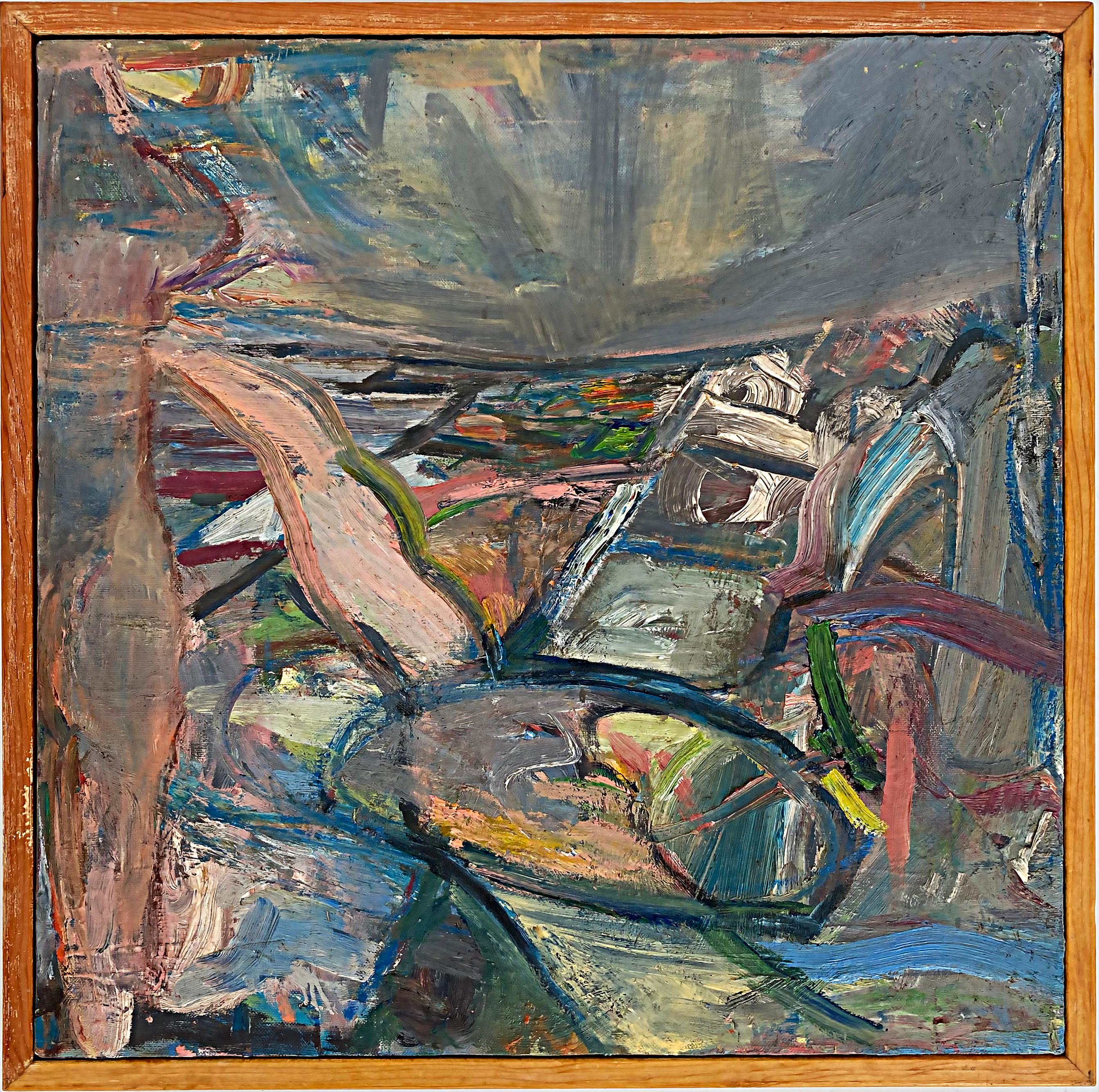 Abstraktes Gemälde, Warren Fischer, Vintage (Gemalt) im Angebot