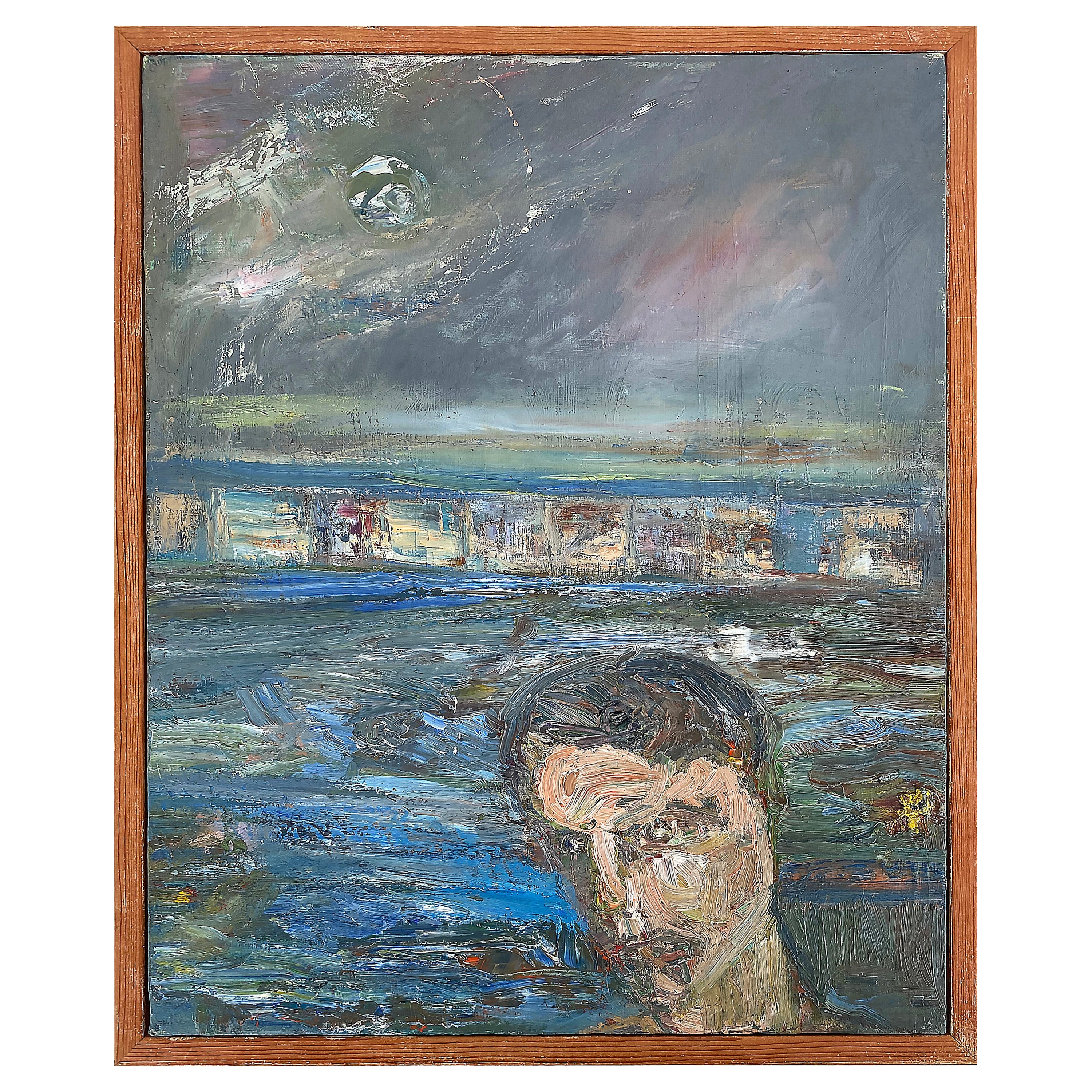 Warren Fischer Vintage Figurative Abstract Acrylic Painting