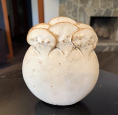 Warren Hullow Signed Mid-Century Studio Pottery Sea Form Art Sculpture Vase
