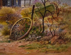 "WAGON WHEEL" WARREN HUNTER (1904-1993) TEXAS LANDSCAPE RANCH