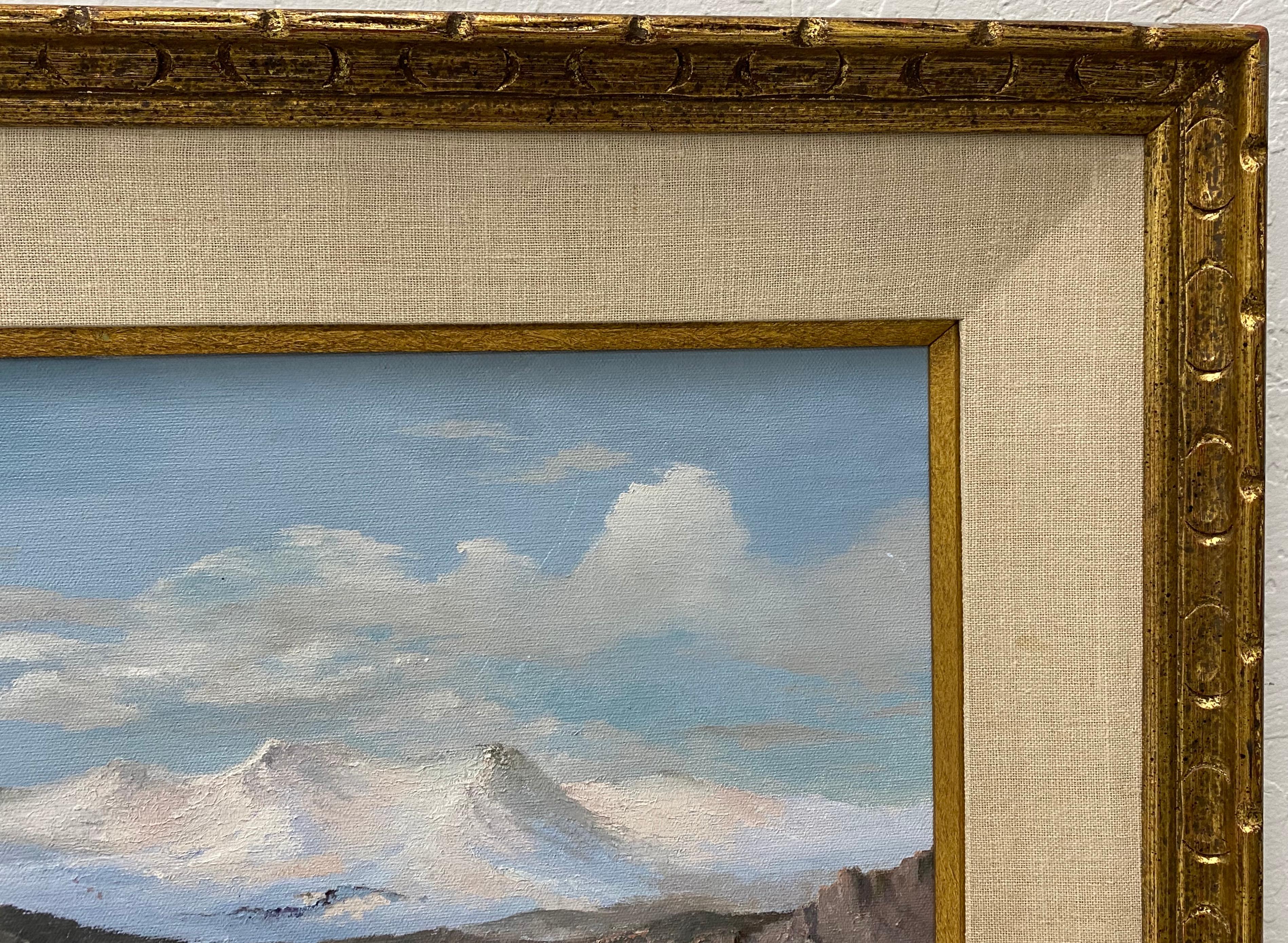 John Warren Hunter Western Landscape Oil Painting with Native American Indians c.1970

Original oil on canvs

Dimensions 24