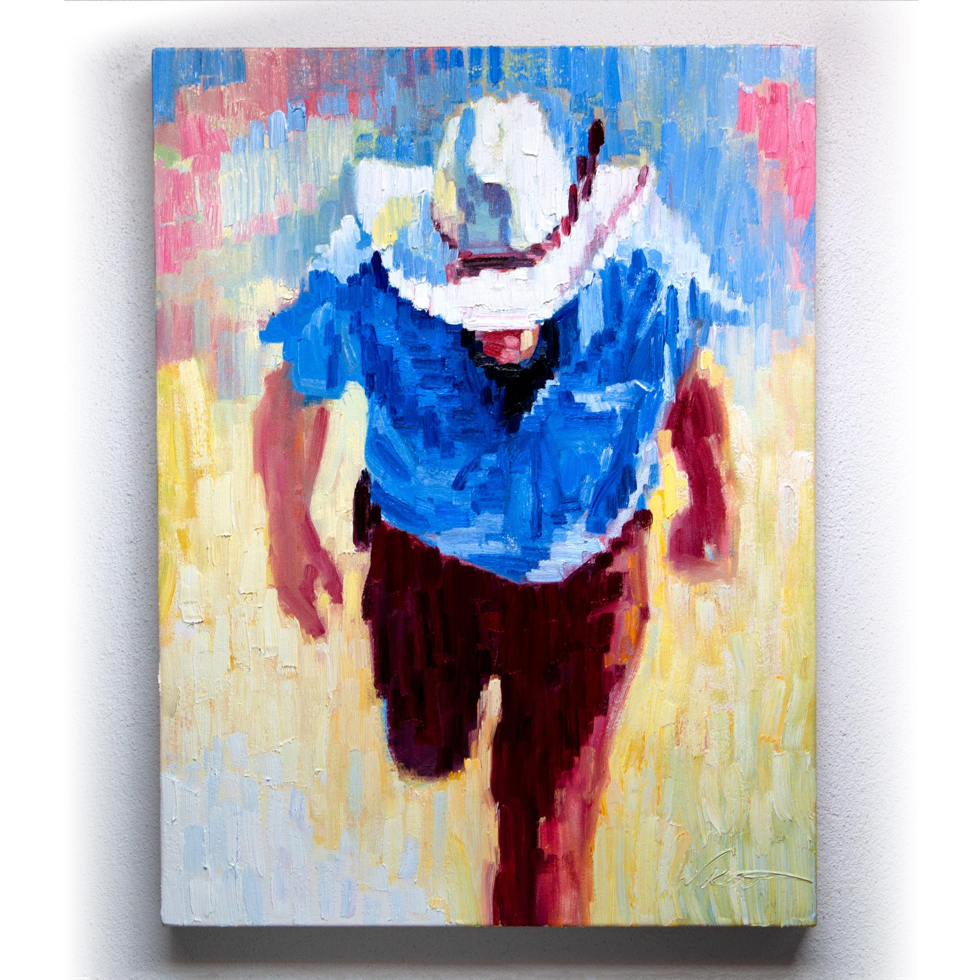 Approaching Cowboy - Contemporary Painting by Warren Keating