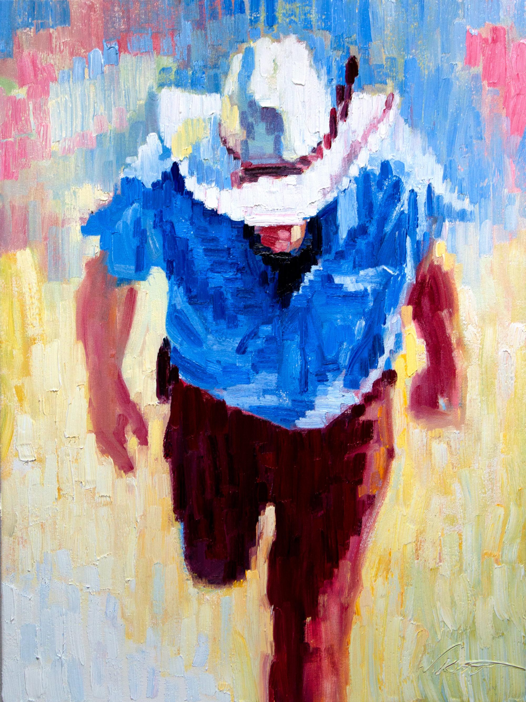 Warren Keating Figurative Painting - Approaching Cowboy