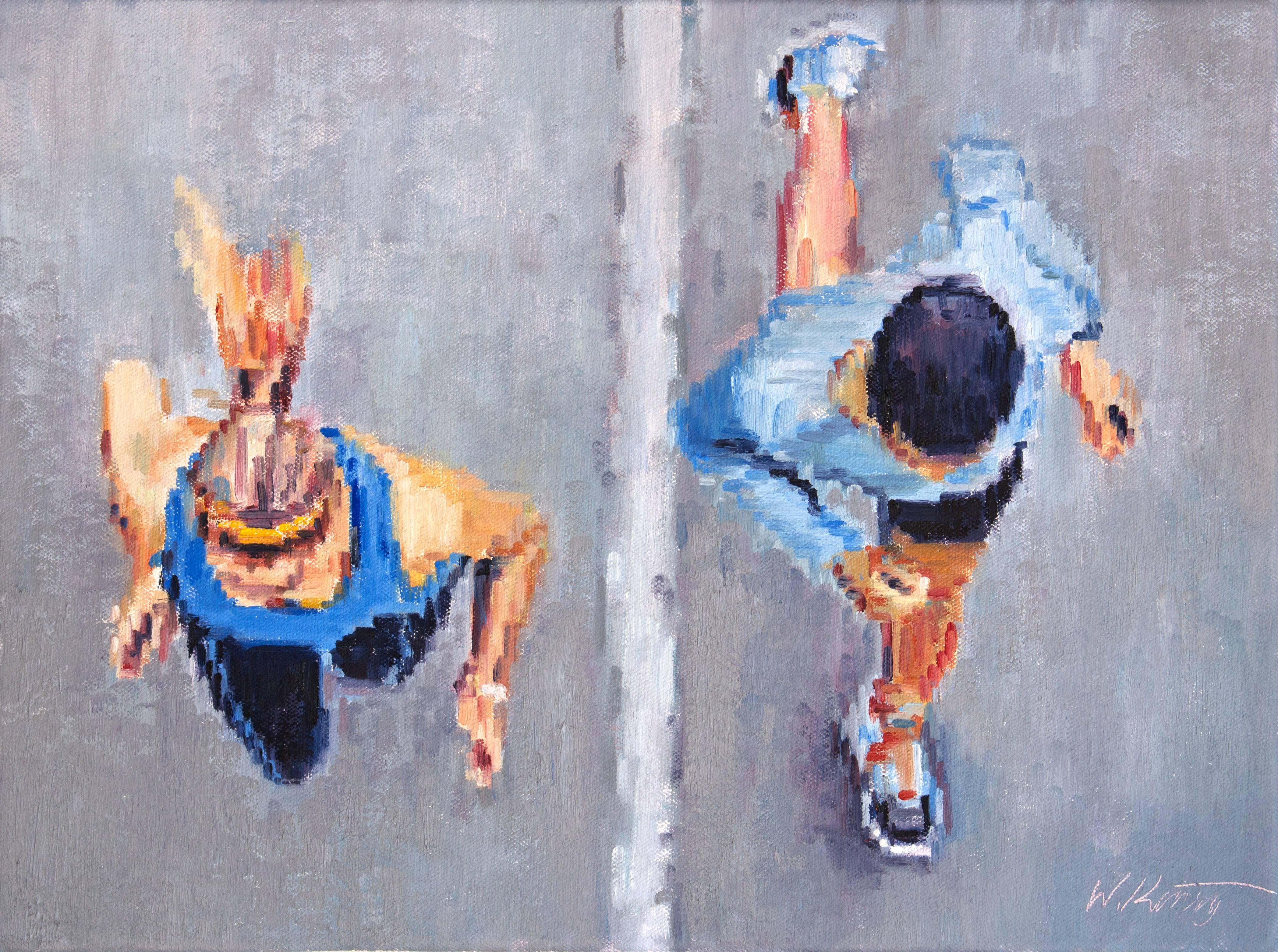 Warren Keating Portrait Painting - Couple Running Together