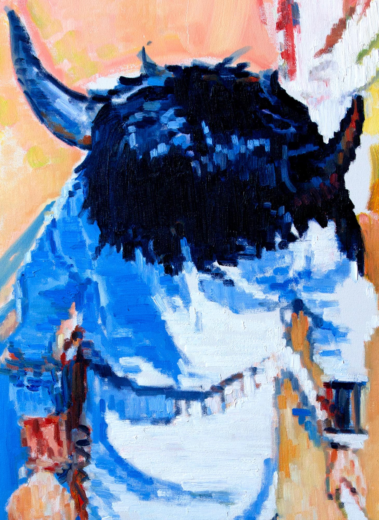Dancer in Pecos - Beige Figurative Painting by Warren Keating