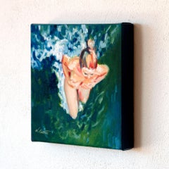 Mountain Lake Dip, Painting, Oil on Canvas