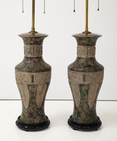 Warren Kessler  1960's Bronze Table Lamps
