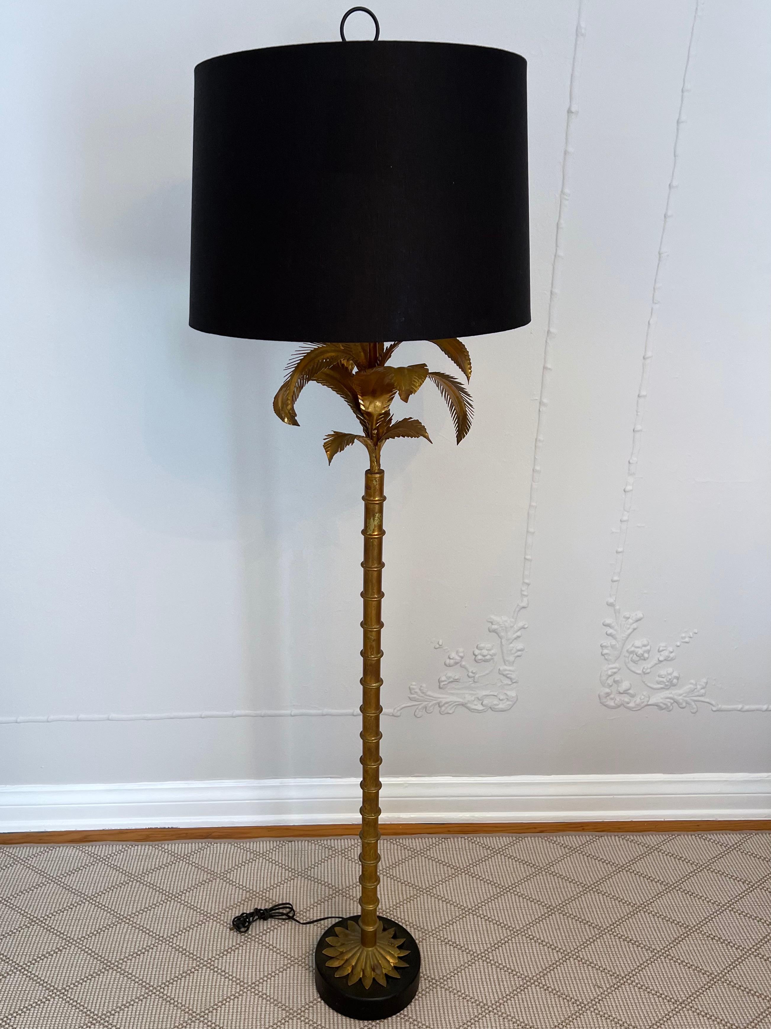 Warren Kessler Brass Hollywood Regency Bamboo and Palm Floor Lamp 5