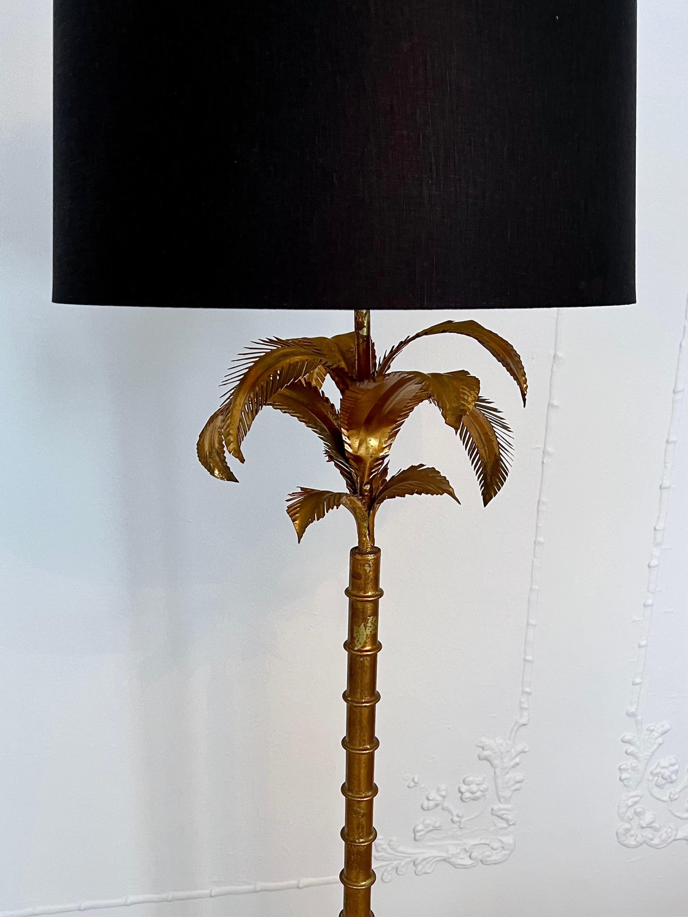 Warren Kessler Brass Hollywood Regency Bamboo and Palm Floor Lamp 6