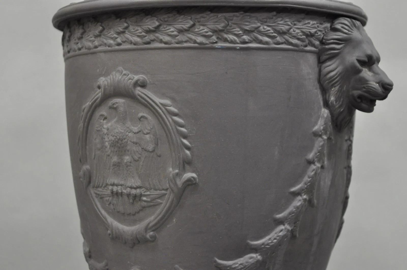 Warren Kessler French Neoclassical Empire Black Basalt Large Urn Table Lamp For Sale 9